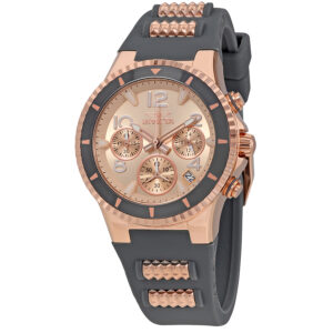 Home invicta blu chronograph rose dial ladies watch 24189