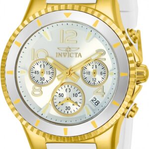 invicta blu chronograph silver dial ladies watch 24187