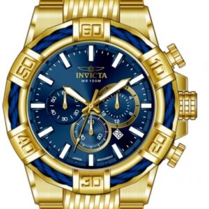 invicta bolt chronograph gmt quartz blue dial men's watch 49904