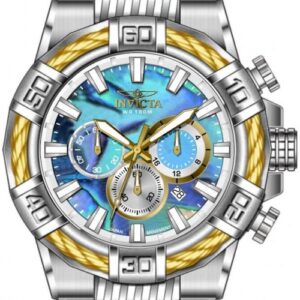 invicta bolt chronograph gmt quartz iridescent dial men's watch 49897