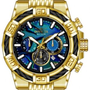 invicta bolt chronograph gmt quartz iridescent dial men's watch 49899