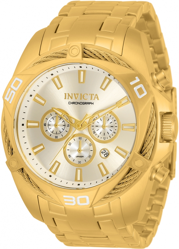 invicta bolt chronograph quartz gold dial men's watch 34123 invicta bolt chronograph quartz gold dial men's watch 34123