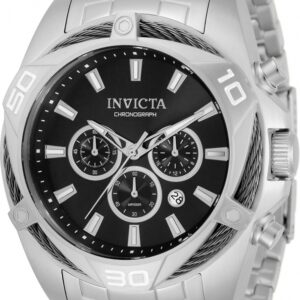 invicta bolt chronograph quartz grey dial men's watch 34118