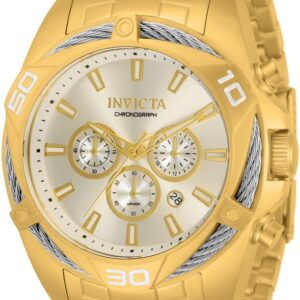 Home invicta bolt chronograph quartz silver dial men's watch 34121
