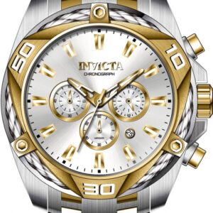 invicta bolt chronograph quartz silver dial men's watch 34126