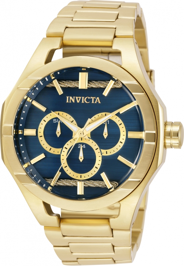 invicta bolt quartz blue dial yellow gold tone men's watch 31830 invicta bolt quartz blue dial yellow gold tone men's watch 31830