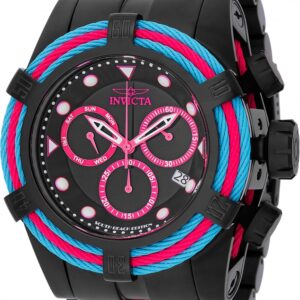invicta bolt south beach chronograph quartz black dial men's watch 48605