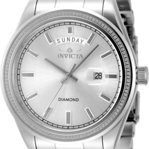 Home invicta elite diamond quartz silver dial men's watch 48759
