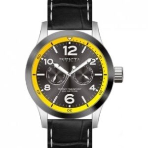 Витрина invicta force grey dial black leather band men's watch 14141