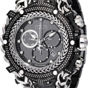 Home invicta gladiator chronograph quartz diamond black dial men's watch 48419
