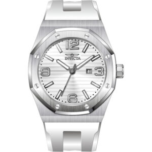 invicta huracan quartz date silver dial men's watch 45774