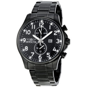Home invicta ii collection black dial black ion plated men's watch 0383