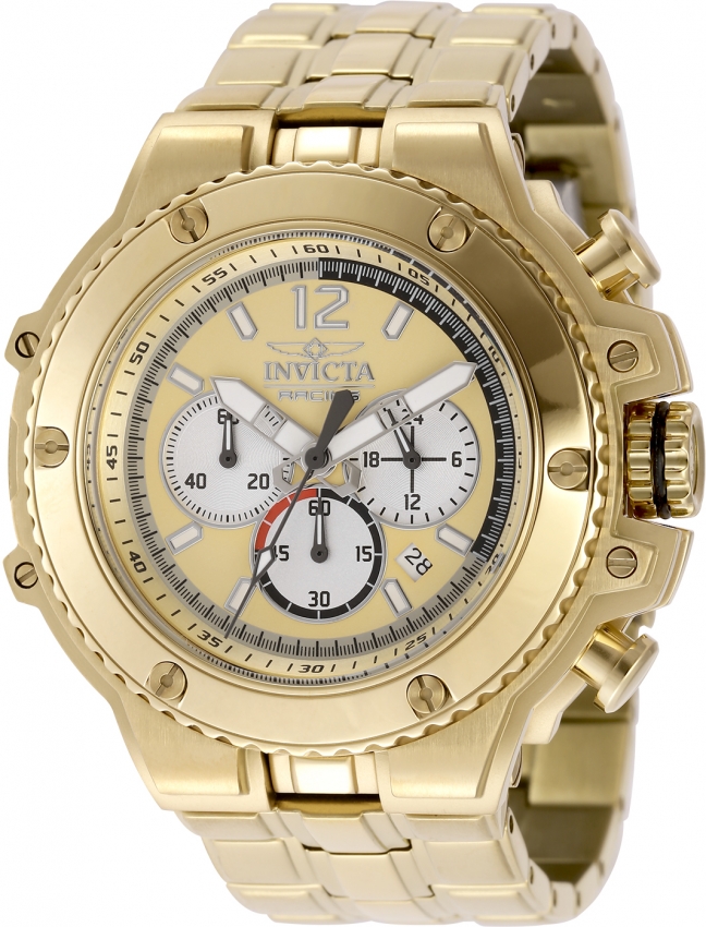 invicta invicta racing chronograph gmt quartz gold dial men's watch 48317 invicta invicta racing chronograph gmt quartz gold dial men's watch 48317