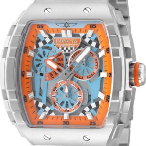 invicta invicta racing light blue and orange dial men's watch 49220