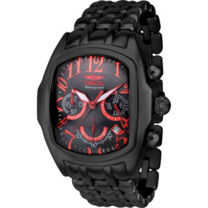 invicta lupah chronograph gmt quartz black dial men's watch 43157