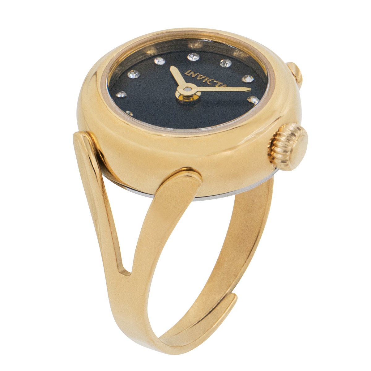 invicta mini angel quartz crystal black dial ladies ring watch 44482 invicta mini angel quartz crystal black dial ladies ring watch 44482