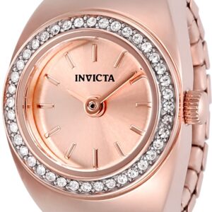 invicta mini angel quartz crystal rose gold dial ladies watch 48945