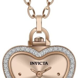 invicta mini angel quartz crystal rose gold dial ladies watch 49939