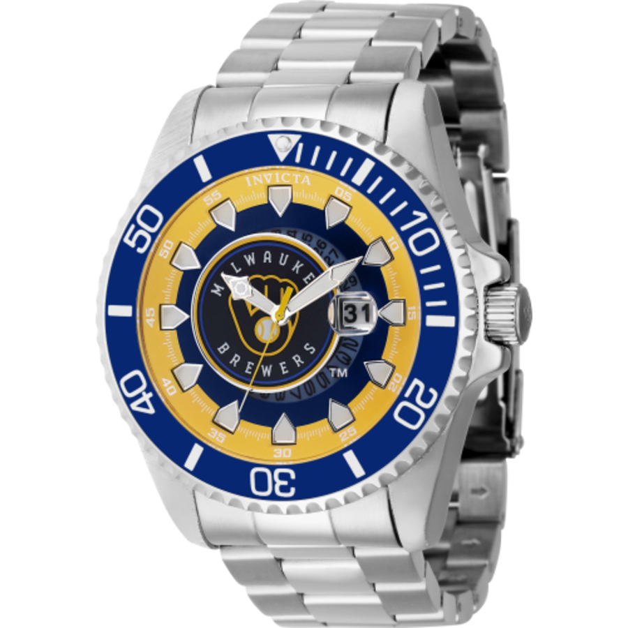invicta mlb milwaukee brewers quartz men's watch 43469 invicta mlb milwaukee brewers quartz men's watch 43469