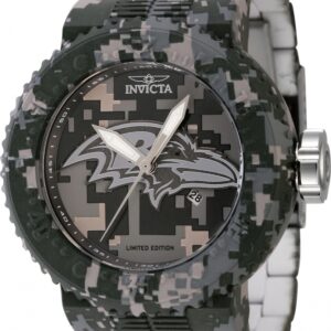 invicta nfl baltimore ravens quartz men's camouflage dial watch 45108