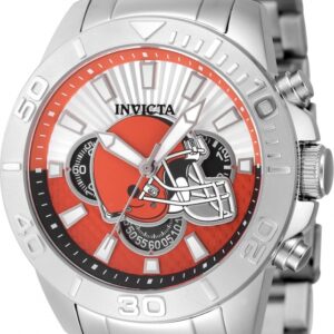 invicta nfl cleveland browns chronograph gmt quartz men's watch 47951