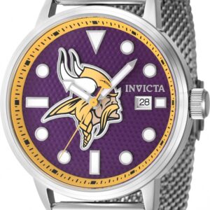 invicta nfl minnesota vikings quartz purple dial men's watch 47990