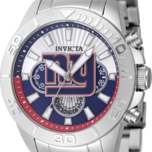 invicta nfl new york giants chronograph gmt quartz men's watch 47938
