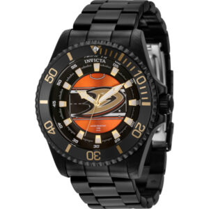 invicta nhl anaheim ducks quartz black dial men's watch 42257
