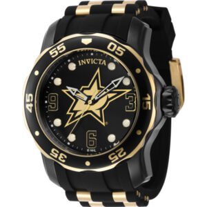 invicta nhl dallas stars quartz black dial men's watch 42325