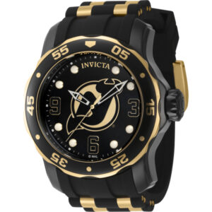 invicta nhl new jersey devils quartz black dial men's watch 42310