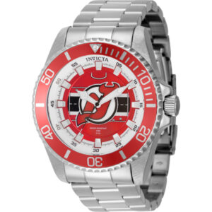 invicta nhl new jersey devils quartz red dial men's watch 42253