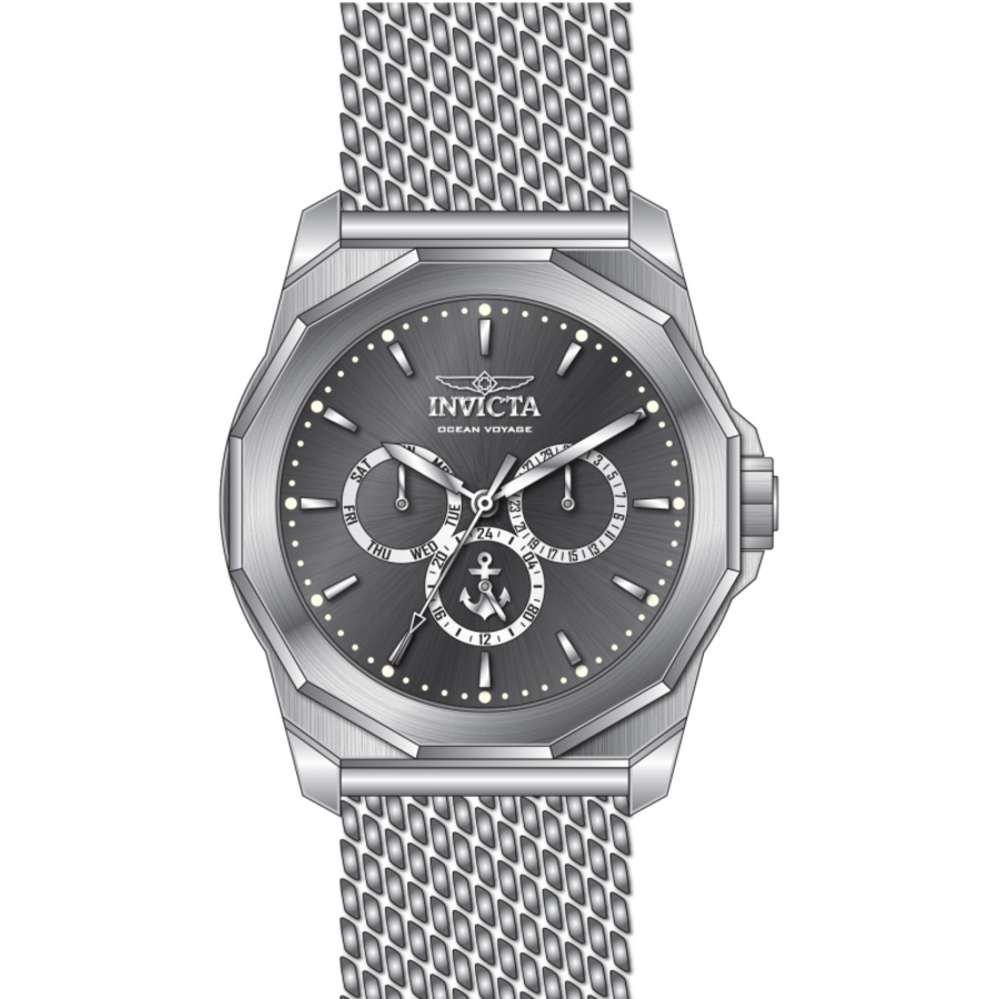 invicta ocean voyage gmt quartz gunmetal dial men's watch 46250 invicta ocean voyage gmt quartz gunmetal dial men's watch 46250