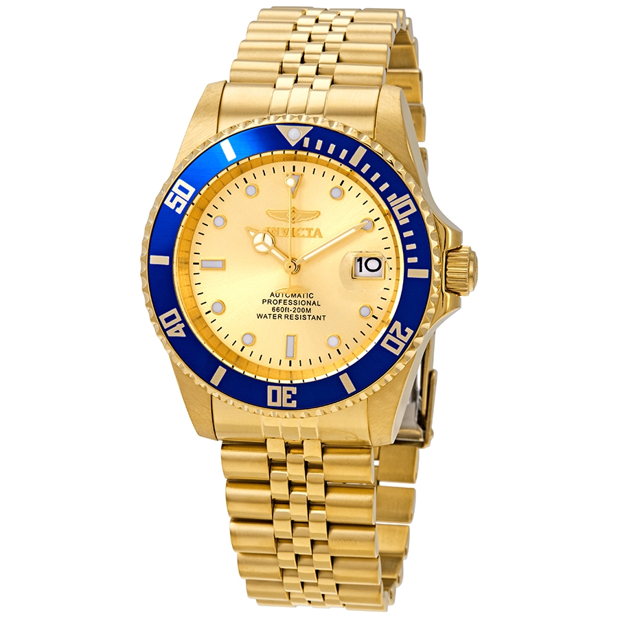 invicta pro diver automatic date gold dial men's watch 29185 invicta pro diver automatic date gold dial men's watch 29185
