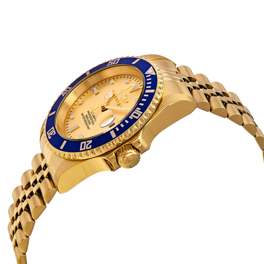 invicta pro diver automatic date gold dial men's watch 29185 invicta pro diver automatic date gold dial men's watch 29185
