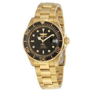 invicta pro diver automatic black dial gold plated men's watch 8929