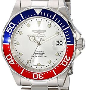 Home invicta pro diver automatic silver dial stainless steel pepsi bezel men's watch 17041