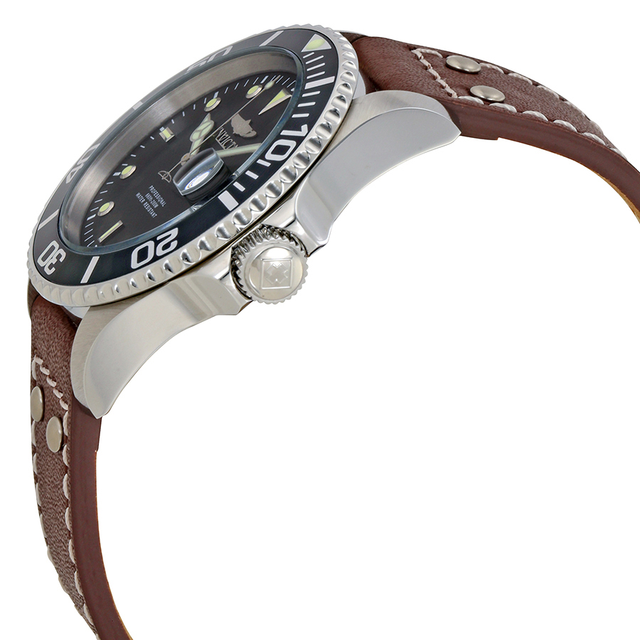 invicta pro diver black dial brown leather men's watch 22069 invicta pro diver black dial brown leather men's watch 22069