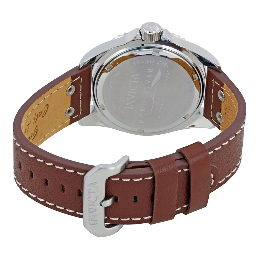 invicta pro diver black dial brown leather men's watch 22069 invicta pro diver black dial brown leather men's watch 22069