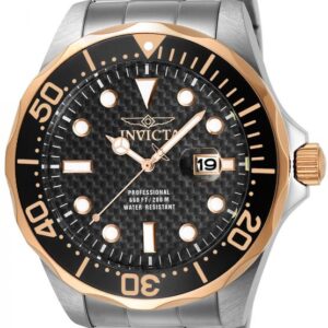 invicta pro diver black dial stainless steel men's watch 12567