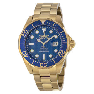 Home invicta pro diver blue cabon dial gold ion plated men's watch 14357