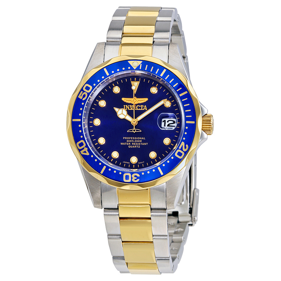 invicta pro diver blue dial two tone men's watch 17050 invicta pro diver blue dial two tone men's watch 17050