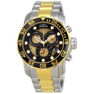 invicta pro diver chronograph black and gold dial men's watch 19839