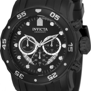 Home invicta pro diver chronograph black dial black polyurethane men's watch 21930