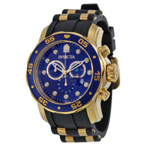 Home invicta pro diver chronograph blue dial black polyurethane men's watch 17882
