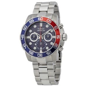 Home invicta pro diver chronograph blue dial pepsi bezel men's watch 22225