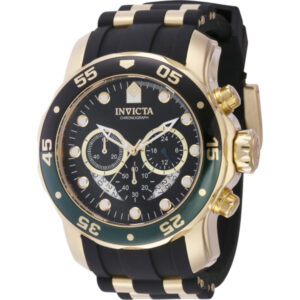 invicta pro diver chronograph gmt quartz black dial men's watch 44522