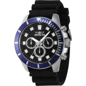 invicta pro diver chronograph gmt quartz black dial men's watch 46079