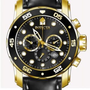invicta pro diver chronograph gmt quartz black dial men's watch 49833