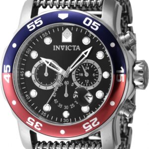 Home invicta pro diver chronograph gmt quartz black dial pepsi bezel men's watch 47630