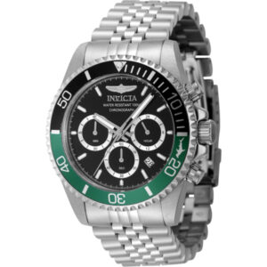 invicta pro diver chronograph gmt quartz black dial sprite bezel men's watch 48380